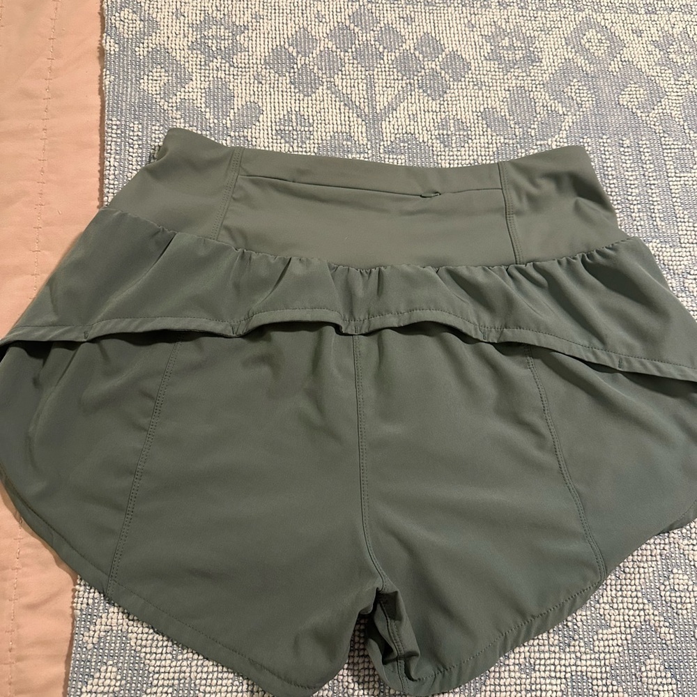 Women's Athletic Shorts - Olive and Black - Picture 8 of 10